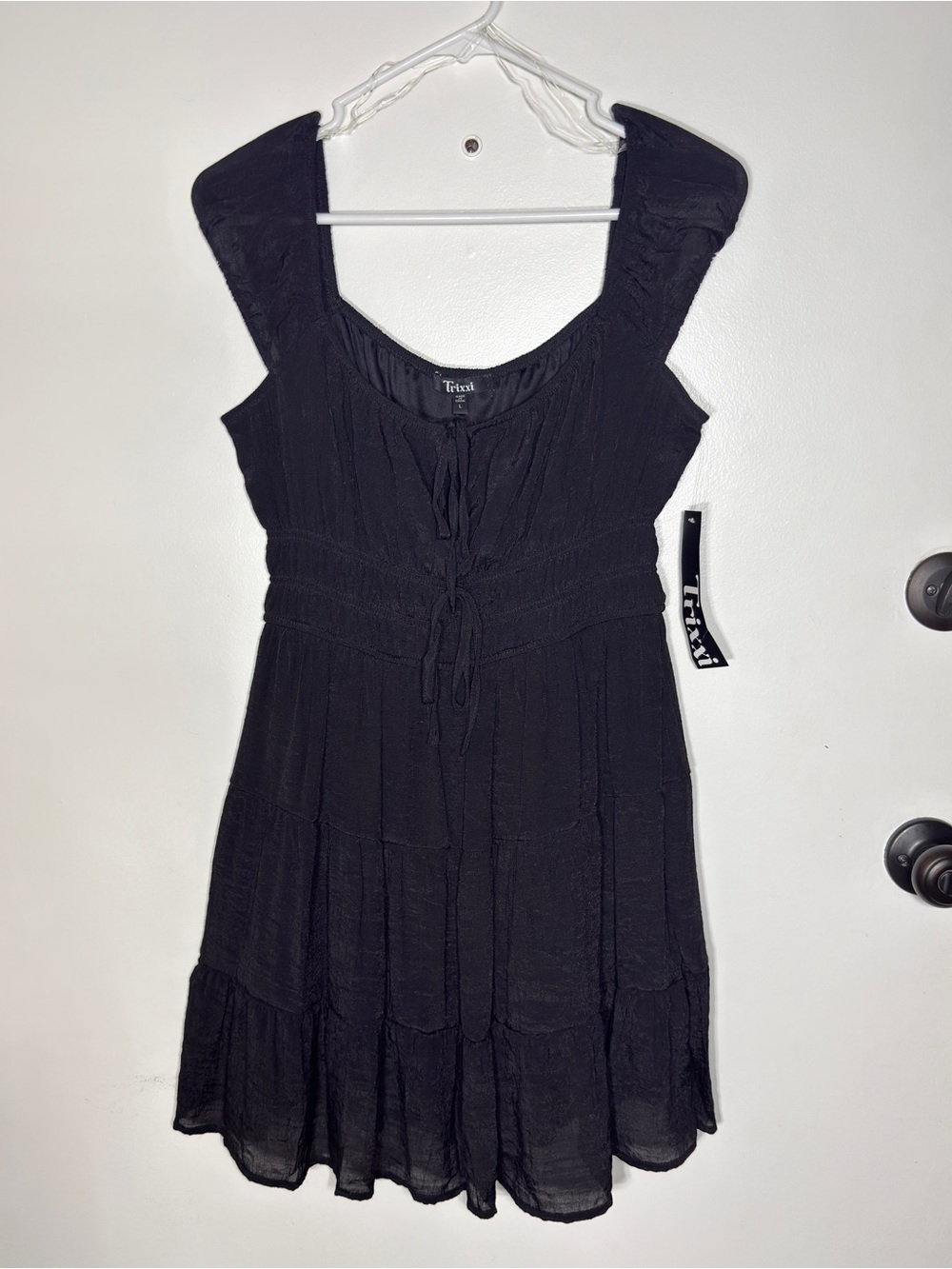 Trixxi Black Ruffled Tiered Mini Dress